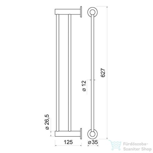 Ferro SMILE dupla törölközőtartó 60 cm, szálcsiszolt arany ASM10BG