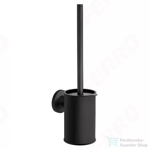Ferro SMILE fali WC-kefe tartóval, fekete ASM14BL