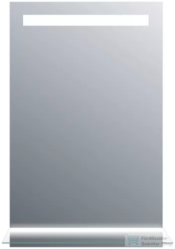 AQUALINE LED tükör világítással, üveg polc, billenő kapcsoló, 50x80cm ATH52