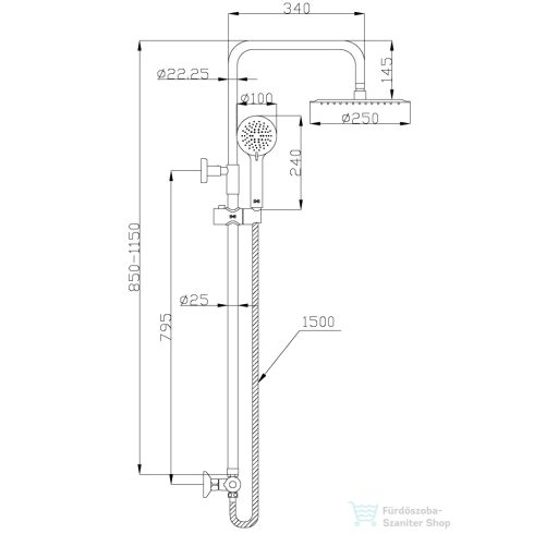 Invena IMOLA termosztátos zuhanyrendszer,króm AU-11-001-Q