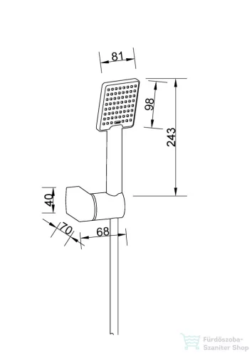 Invena PATRAS zuhanyszett,matt fekete AU-31-M04-G