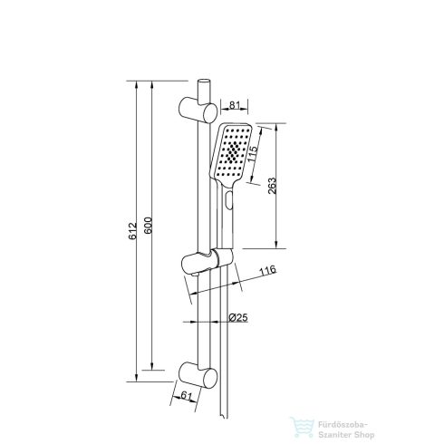 Invena NYKS rudas zuhanyszett,matt fekete AU-32-Z04-G