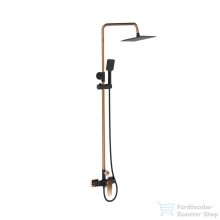   Invena MIDNIGHT zuhanyrendszer 20x20 cm-es esőztetővel,matt fekete/rózsa arany AU-35-D14-V