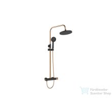   Invena MOONLIGHT zuhanyrendszer 22,5 cm-es esőztetővel,matt fekete/rózsa arany AU-77-014-V
