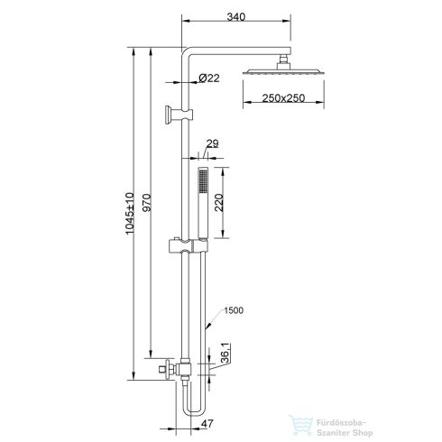 Invena SVART termosztátos zuhanyrendszer,króm AU-85-001-X