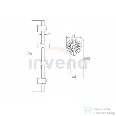 Invena FRESCO rudas zuhanyszett szappantartóval,króm AU-86-NAT-C