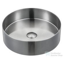   Sapho AURUM mosdó klik-klak lefolyóval, 38cm, szálcsiszolt INOX (AU401)