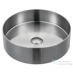   Sapho AURUM mosdó klik-klak lefolyóval, 38cm, szálcsiszolt INOX (AU401)
