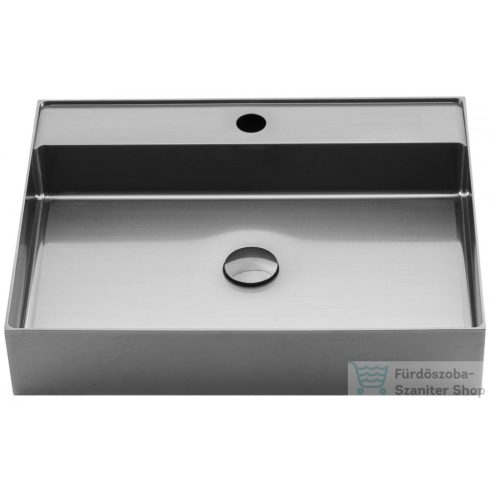 Sapho AURUM mosdó klik-klak lefolyóval, 55x42cm, szálcsiszolt INOX (AU402)
