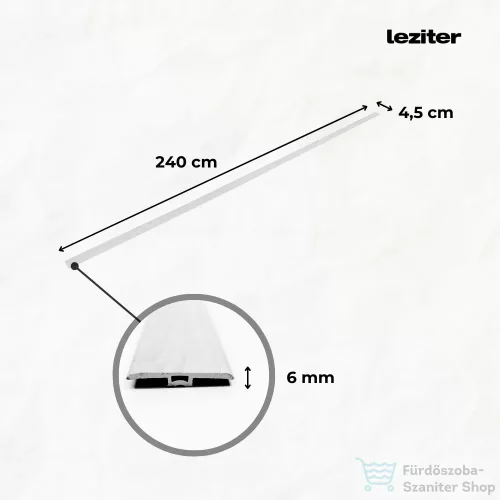 Leziter Vinyl SPC padló burkolatváltó Aurora fagyos mészkő 2400x45x6 mm AUR-BV