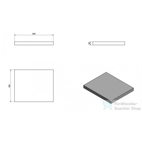 Sapho AVICE pult, 60x50cm, old wood (AV068)