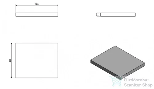 Sapho AVICE pult, 60x50cm, old wood (AV068)