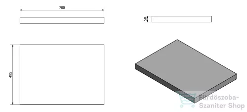 Sapho AVICE pult 70x50cm, tölgy Rover AV074