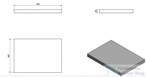 Sapho AVICE pult, 70x50cm, old wood (AV078)