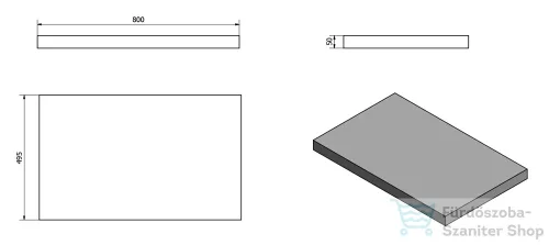 Sapho AVICE pult 80x50cm, tölgy Rover AV084