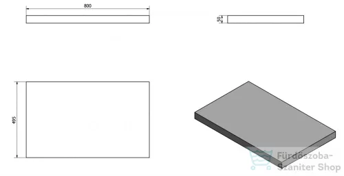 Sapho AVICE pult, 80x50cm, old wood (AV088)