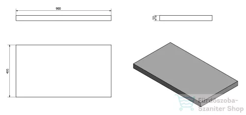 Sapho AVICE pult 90x50cm, tölgy antik fehér AV095