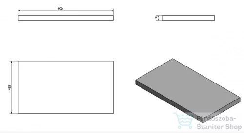Sapho AVICE pult, 90x50cm, old wood (AV098)