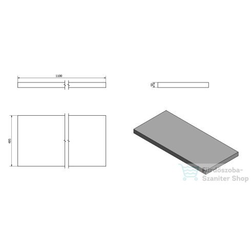 Sapho AVICE pult 110x50cm, tölgy Rover AV114