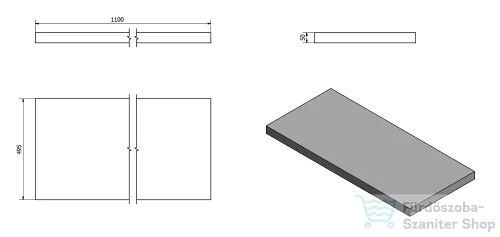 Sapho AVICE pult 110x50cm, tölgy Rover AV114