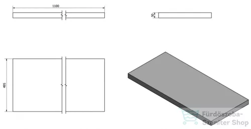 Sapho AVICE pult, 110x50cm, aquamarine (AV116)