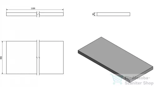 Sapho AVICE pult, 110x50cm, old wood (AV118)