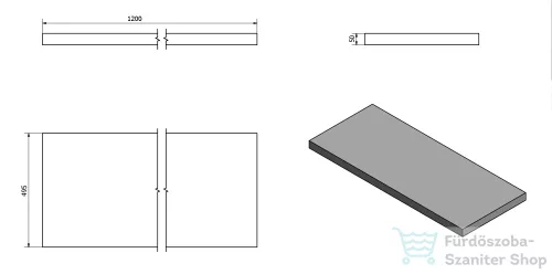 Sapho AVICE pult 120x50cm, tölgy Rover AV124