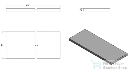 Sapho AVICE pult, 130x50cm, old wood (AV138)