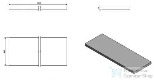 Sapho AVICE pult, 140x50cm, old wood (AV1408)