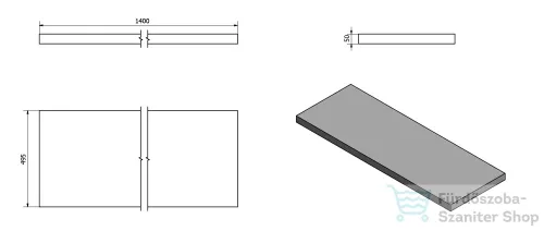 Sapho AVICE pult 140x50cm, tölgy Rover AV144