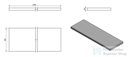 Sapho AVICE pult 150x50cm, tölgy Rover AV154