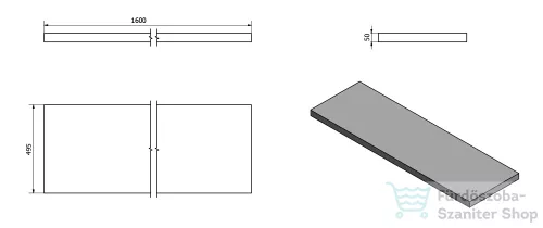 Sapho AVICE pult 160x50cm, tölgy Rover AV164