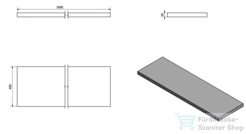 Sapho AVICE pult, 160x50cm, old wood (AV168)