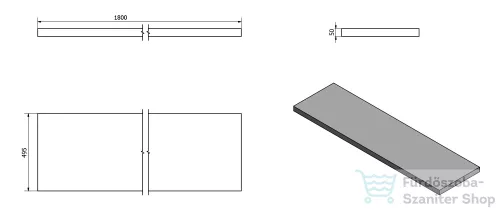 Sapho AVICE pult 180x50cm,  tölgy Rover AV184
