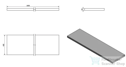Sapho AVICE pult, 180x50cm, old wood (AV188)