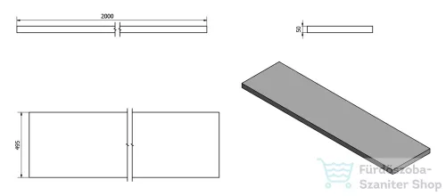 Sapho AVICE pult 200x50cm, tölgy Rover AV204