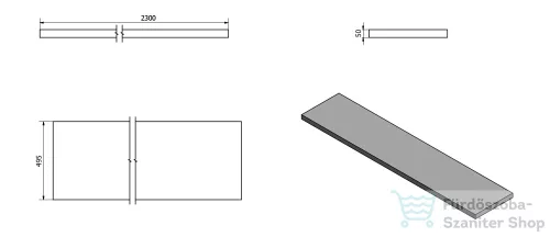 Sapho AVICE pult 230x50cm, tölgy Rover AV234