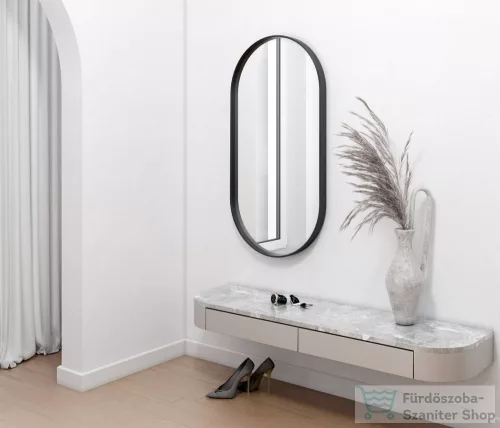 Sapho AVONA ovális keretes tükör, 40x70cm, matt fekete (AV400)