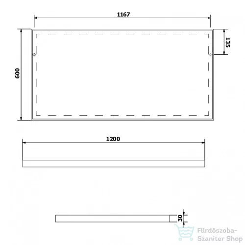 Sapho AROWANA keretes tükör, 1200x600mm (AW1260)