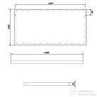 Sapho AROWANA keretes tükör, 1200x600mm, matt fekete (AWB1260)