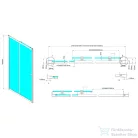 AQUALINE UGGA tolóajtó, 1100mm, Brick üveg, fehér (AWS110)