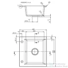 Invena TESALIA 48x44 cm-es gránit mosogató medence,fekete/króm AZ-01-041-B