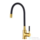 Invena TESALIA 48x44 cm-es gránit mosogató medence Glamour csapteleppel,fekete/arany AZ-01-Z41-SET