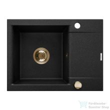   Invena TESALIA 59x44 cm-es gránit mosogató medence,fekete/arany AZ-01-Z42-B