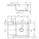 Invena TESALIA 59x44 cm-es gránit mosogató medence,fekete/arany AZ-01-Z42-B