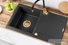 Invena TESALIA 76x44 cm-es gránit mosogató medence,fekete/arany AZ-01-Z43-B