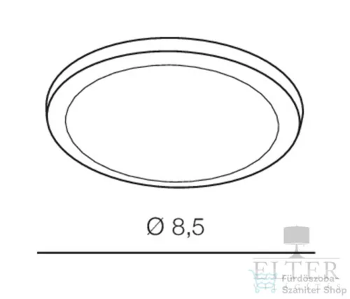 Azzardo Slim Round LED beépíthető fürdőszobai lámpa, fekete, 500Lm, 4000K AZ-2835
