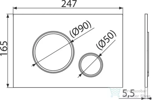 Alcaplast THIN nyomólap fényes króm / matt króm M771