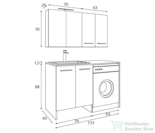 Amazonas Laundry 133 fürdőszoba bútor szett