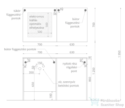 Amazonas Laundry 133 fürdőszoba bútor szett